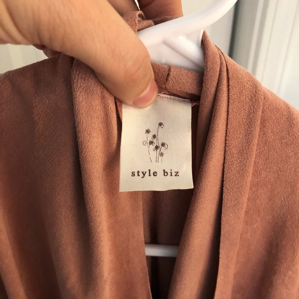 Throw coat, mauve velvet